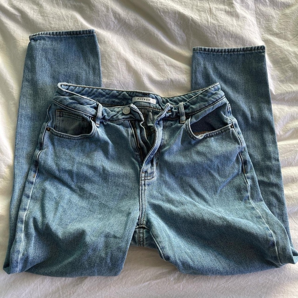PacSun Blue Jeans with Straight Legs and Faded Look